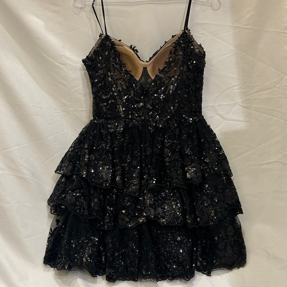 Sherri Hill Black Party dress.  Size 4, like new! - Picture 4 of 12